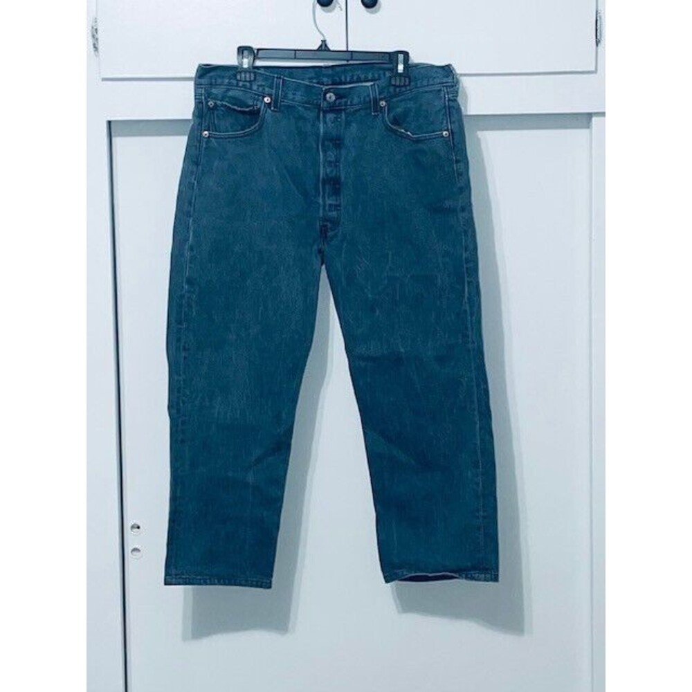 Vintage Levi's 501 Jeans Faded Black Men's 38x30 Fits 36x26 Made in MEXICO